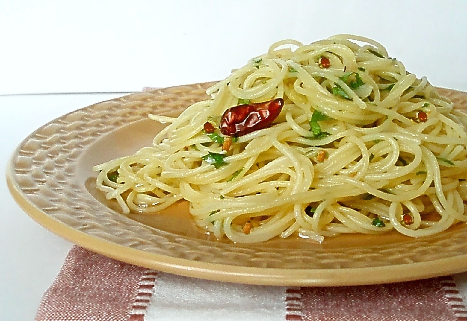 Рецепт: Спагетти лио-олио